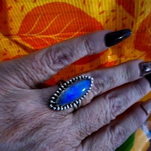 Rainbow Moonstone Ring Sz 8.5 NEW